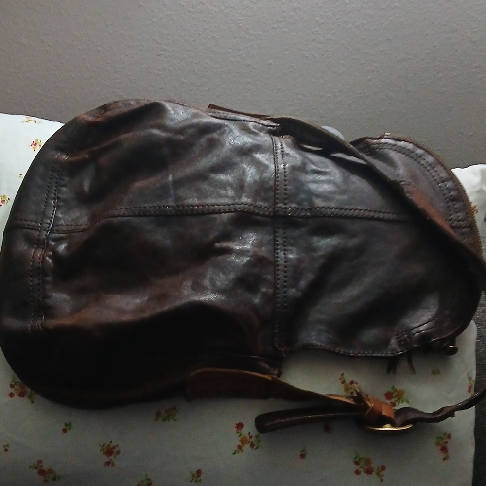 Lucky Brand "Stash" Bag Pre-owned Distressed Chunky Leather - Picture 7 of 16